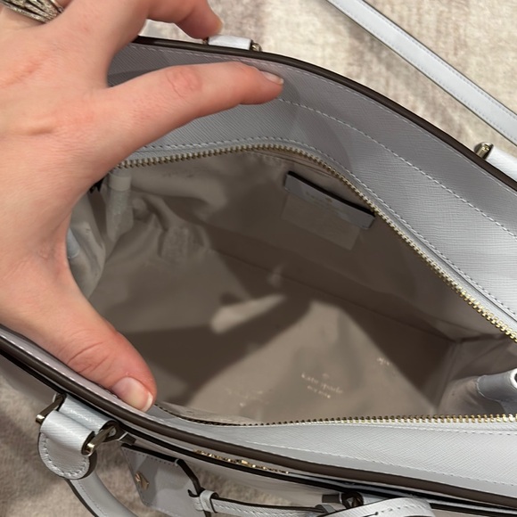 Kate Spade Blue Saffiano Leather Satchel with Silver Hardware - Picture 4 of 9